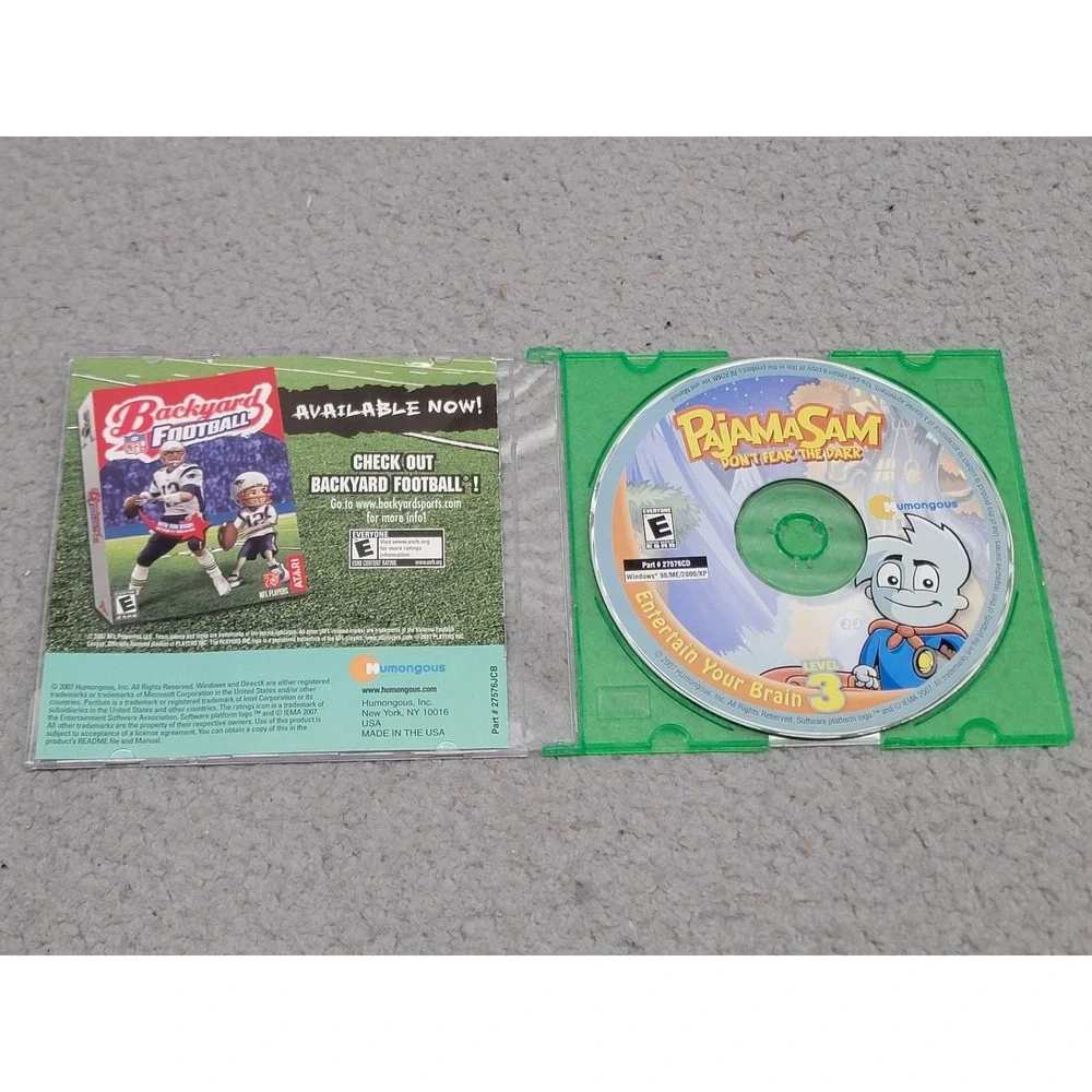 Pajama Sam Don't Fear The Dark PC‎ Windows CD-ROM Game Humongous Kids Puzzle